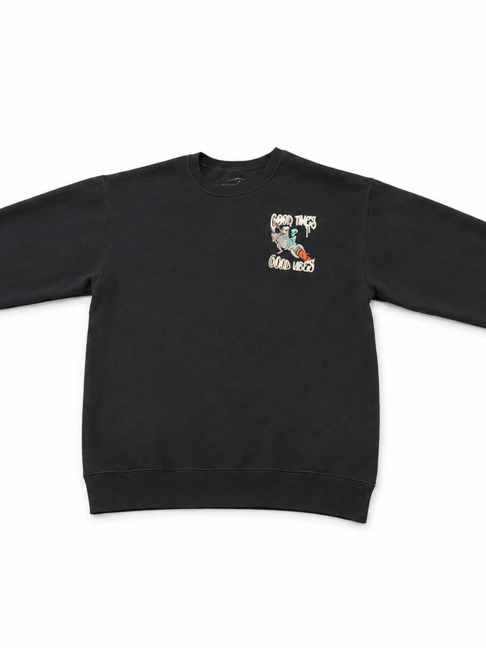 Red 8 Good Times Good Vibes Alien Space Graphic Sweatshirt M